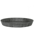 Artstone saucer round and black