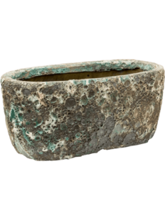 Lava Oval relic jade (glazed inside) 31(27) 18 15(13)